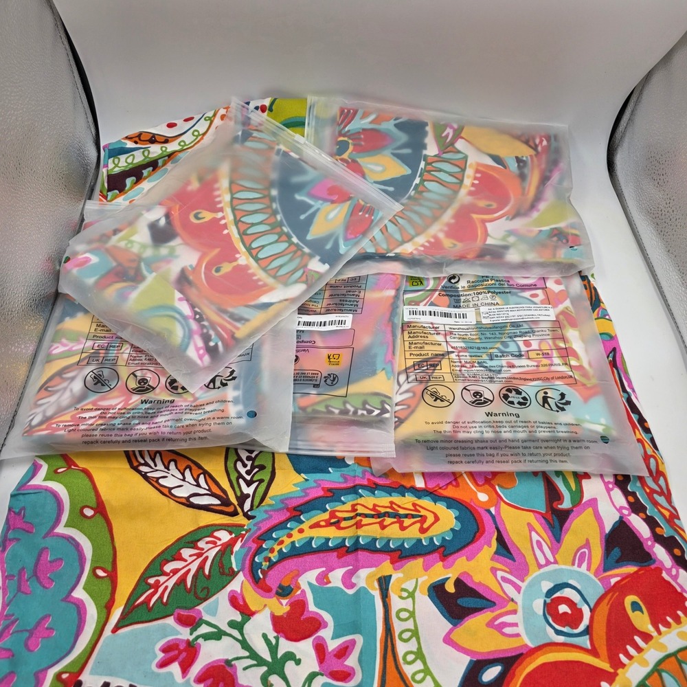Bohemian Paisley Floral Multi-Color Pillowcase lot of 6 20x30 Polyester Home L4 - Picture 14 of 16